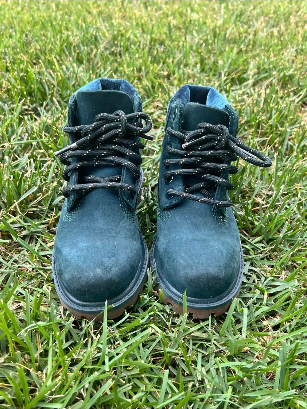 Timberland Kids Teal Suede Lace-Up Ankle Boots
